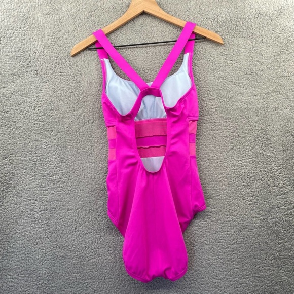 Nike Standard Mesh Solid Edge V-Back One Piece Swimsuit Racerback Women's Medium - Picture 5 of 11